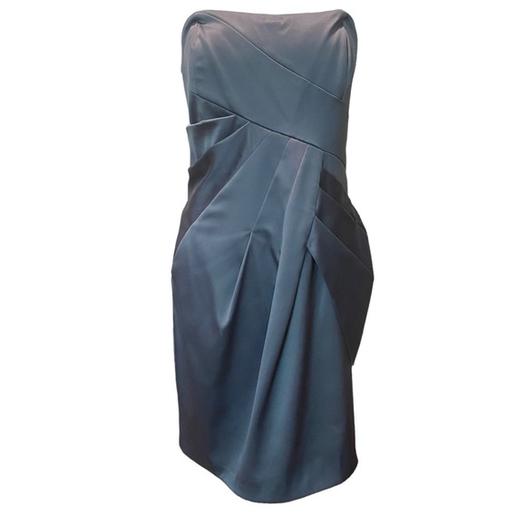 Max And Cleo Strapless Cocktail Dress Chromium Gray Evening Strapless Dress 14 - Picture 1 of 13